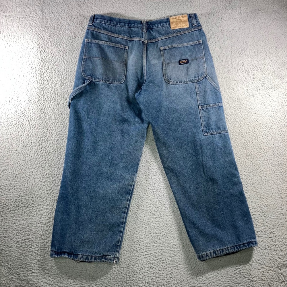 Smiths Workwear Flannel Lined Carpenter Jeans 38x30 (37x27)Blue Gorpcore Utility
